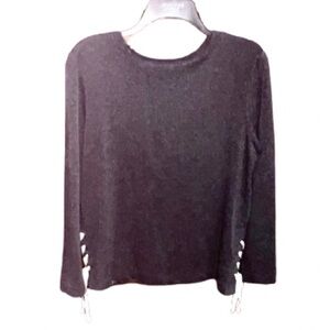 Simply Vera Dark Gray Sweater, Pullover, Lace Up. Sz S*